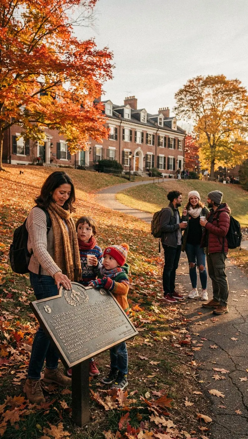 Tourists exploring a renowned museum showcasing American Revolutionary War artifacts.
